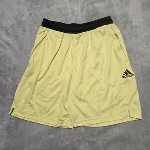 Adidas Men's Light Yellow AeroReady Athletic Shorts Size Medium Jogging Gym